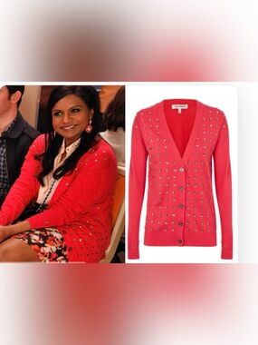Juicy Couture Crystal Embellished Cardigan in Hot Cyclamen.
